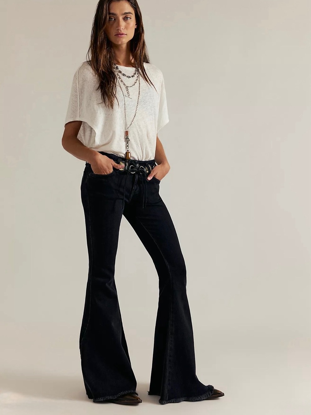 We the Free Emre Low Rise Flare Jean Bell Bottom NWT Women’s size 30 Black